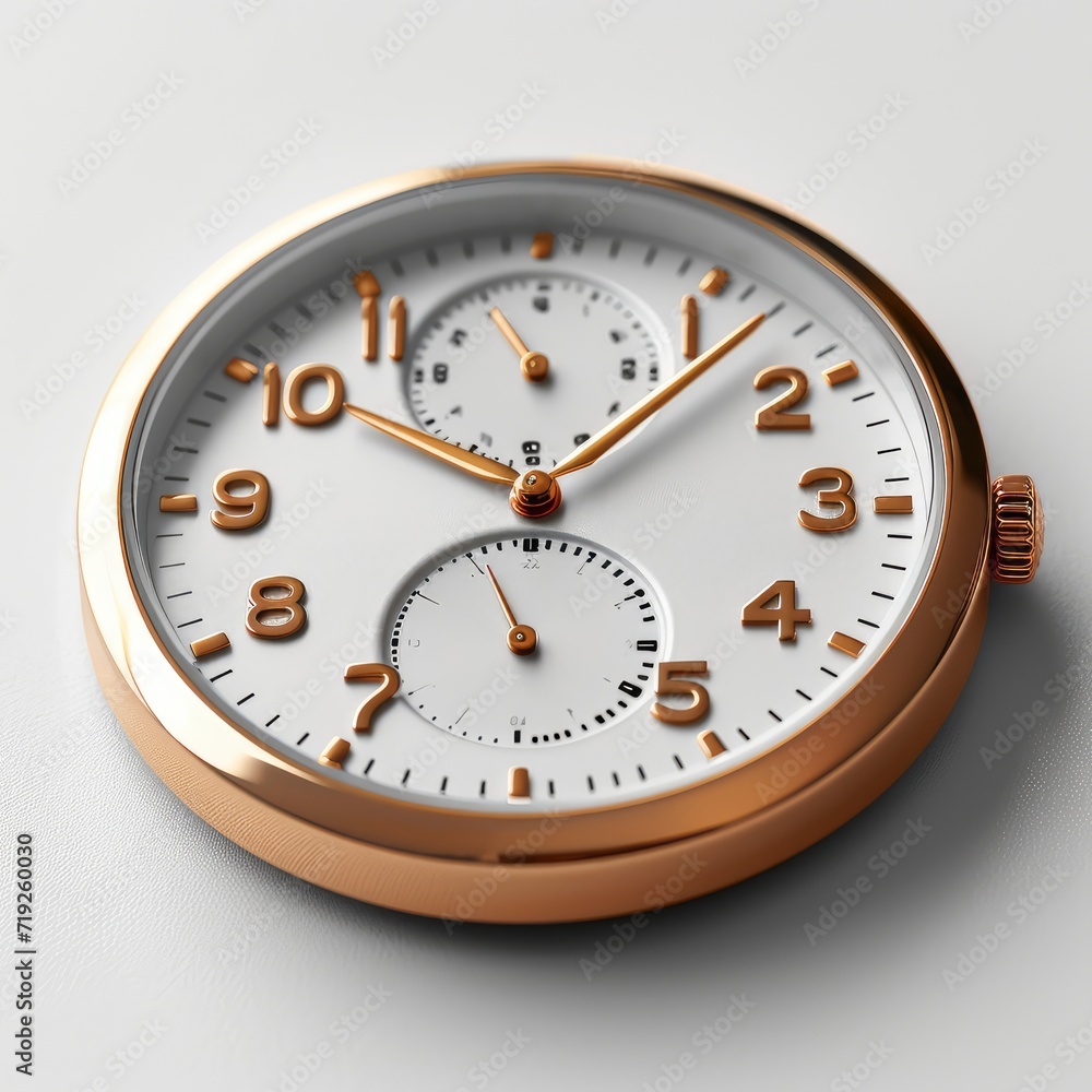 Hours Desktop Copper Lunch Break Left, 3d illustration Hours Desktop Copper Lunch Break Left, 3d illustration