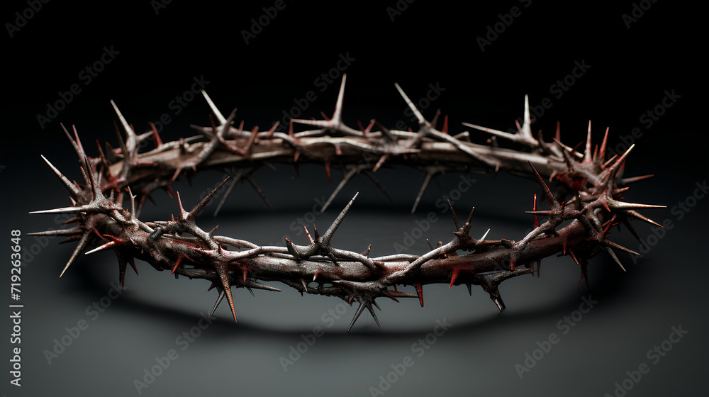 Fototapeta premium Christian crown of thorns. Holy week. 
