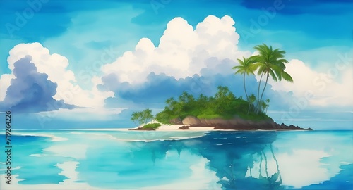 tropical island in the sea