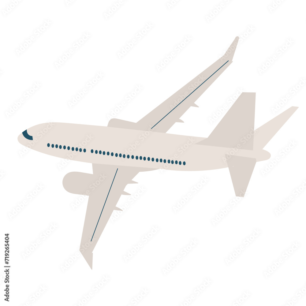 flying plane in flat style, vector