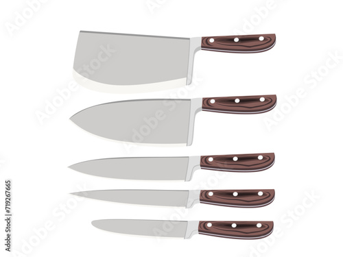 Kitchen knife on white background.