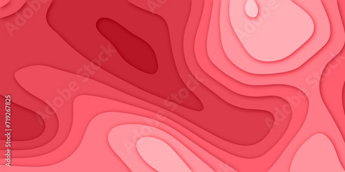 Abstract background with waves. Abstract papercut and multi layer cutout geometric pattern on vector