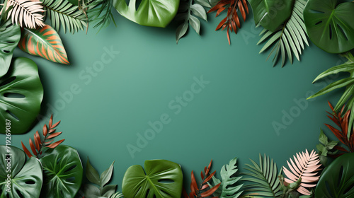 Background with green leaves 