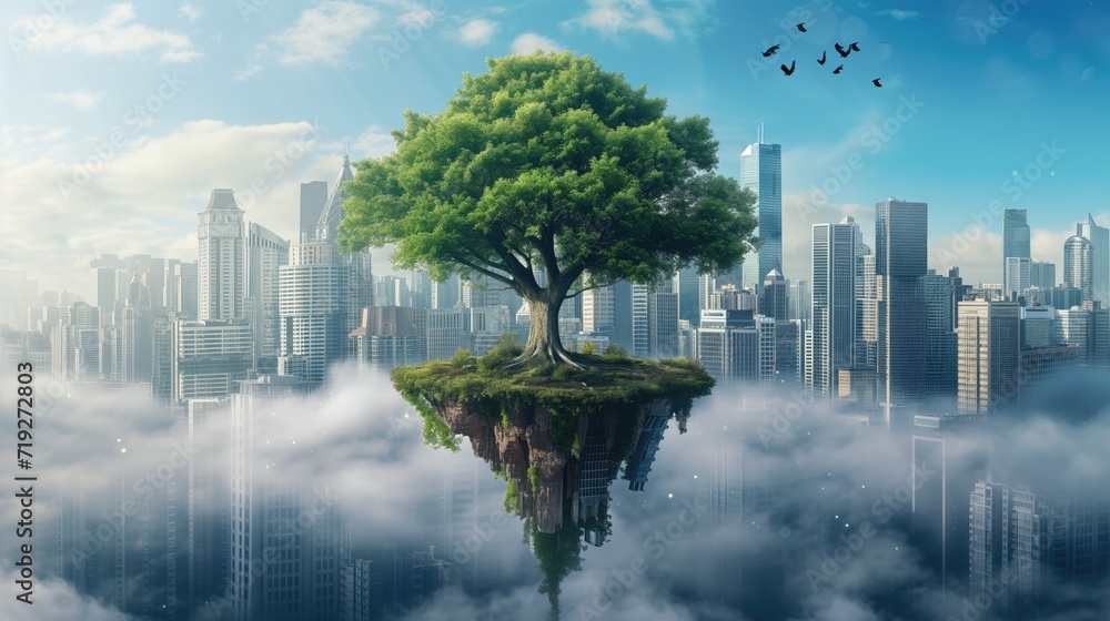 Fototapeta premium The only tree in the city