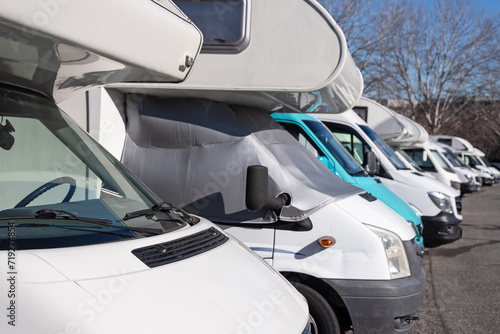 Motorhome parking in the sun