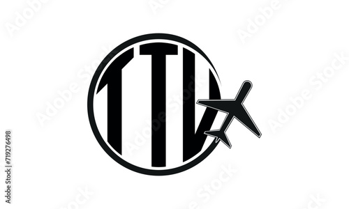 TTV three initial letter circle tour & travel agency logo design vector template. hajj Umrah agency, abstract, wordmark, business, monogram, minimalist, brand, company, flat, tourism agency, tourist