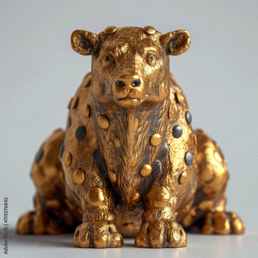 Stock Concept Gold Bear Bull Dices, 3d illustration Stock Concept Gold Bear Bull Dices, 3d illustration