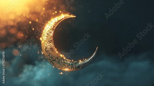 Ramadan kareem greeting background islamic 3d illustration
