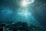 Enchanting underwater sun rays unveil exquisite textures