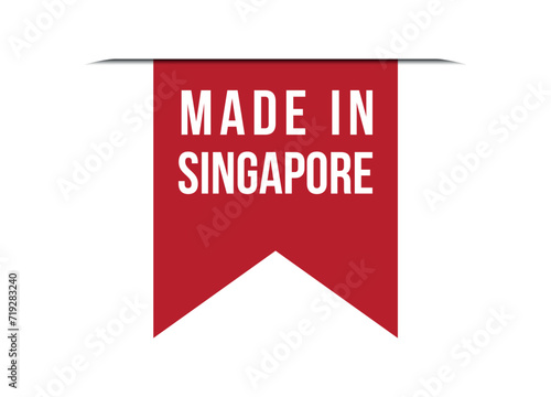 Made in Singapore red vector banner illustration isolated on white background