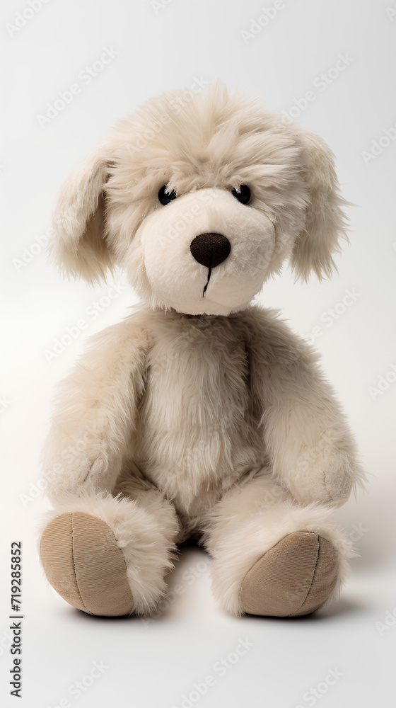 Obraz premium Stuffed dog. Plain white background.
