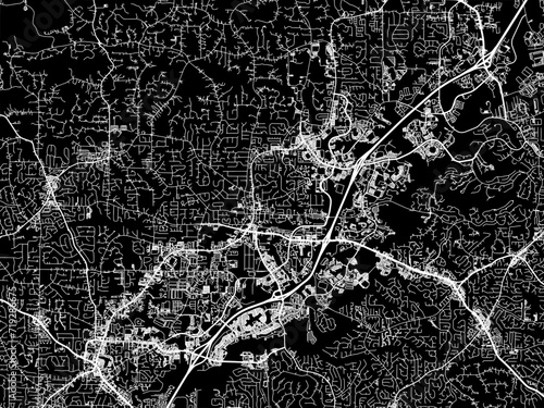 Vector road map of the city of Alpharetta  Georgia in the United States of America with white roads on a black background. photo