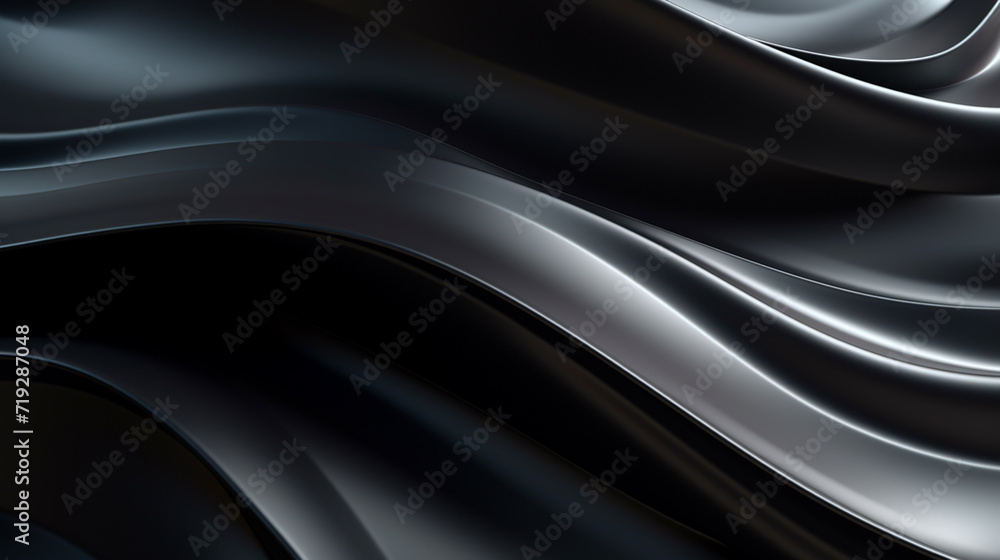 Fototapeta premium Black background with 3d shape. 3d illustration, 3d rendering.