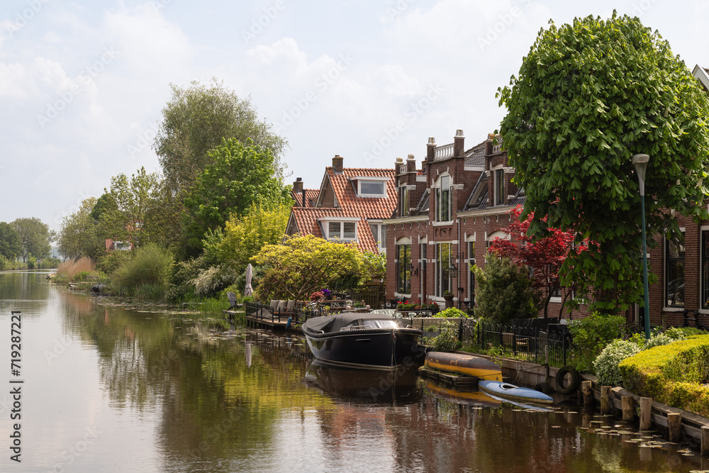 The Angstel River flows through the picturesque Dutch town of Abcoude.