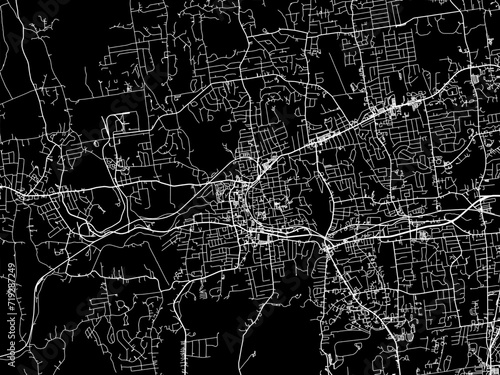 Vector road map of the city of Bristol  Connecticut in the United States of America with white roads on a black background. photo