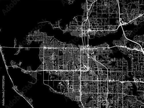 Vector road map of the city of Bradenton  Florida in the United States of America with white roads on a black background.