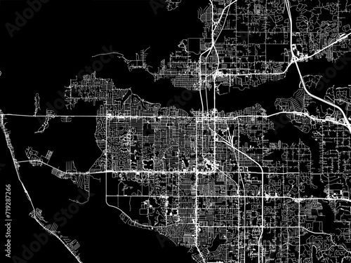 Vector road map of the city of Bradenton  Florida in the United States of America with white roads on a black background. photo