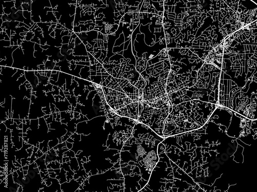 Vector road map of the city of Chapel Hill  North Carolina in the United States of America with white roads on a black background. photo