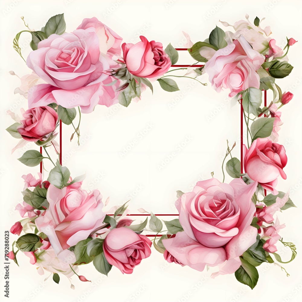 Pink Roses Frame 
