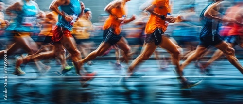 A Dynamic View Capturing The Intense Strides Of Male Runners In A Road Race. Сoncept Road Race Action, Intense Strides, Dynamic View, Male Runners, Athletic Competition