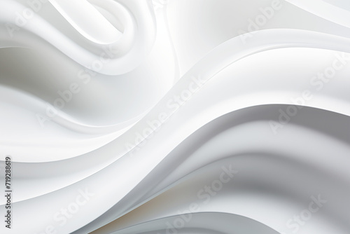 Organic white swirly background wallpaper - Generative AI photo
