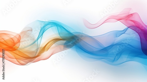 Smoke that is abstract and multicolored on a white background