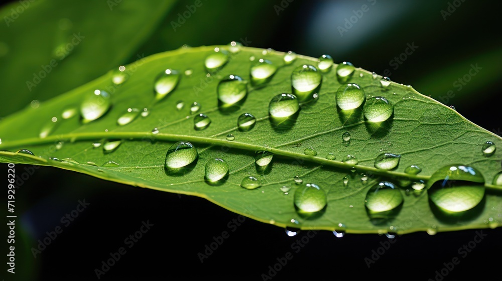 Macro view of fresh dewy green leaves, organic nature plant.
Macro view of fresh dewy green leaves, organic nature plant.