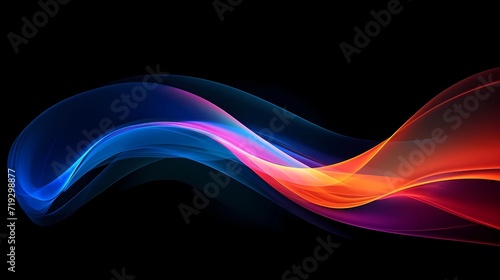 abstract dynamic neon multicolor energy flow wave curve lines against a sleek black background 