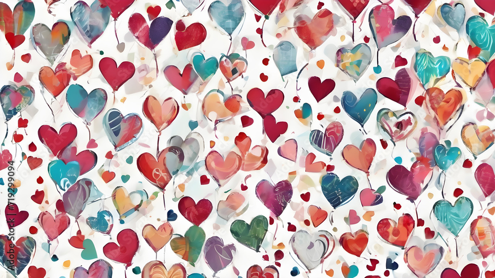 Love, Valentine's Day concepts Heart elements background for love concept design. AI generated image Love, Valentine's Day concepts Heart elements background for love concept design. AI generated image