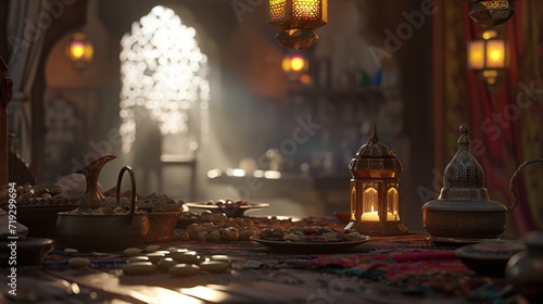 Ramadan kareem Iftar time scene