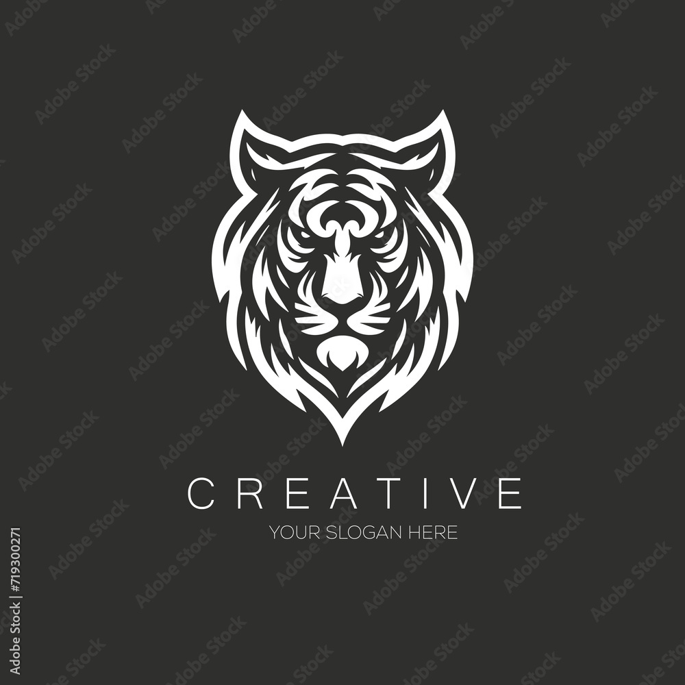 Tiger logo design vector illustration. Tiger head vector 