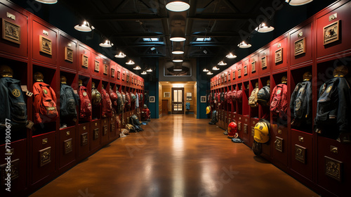 Firefighter locker room photo