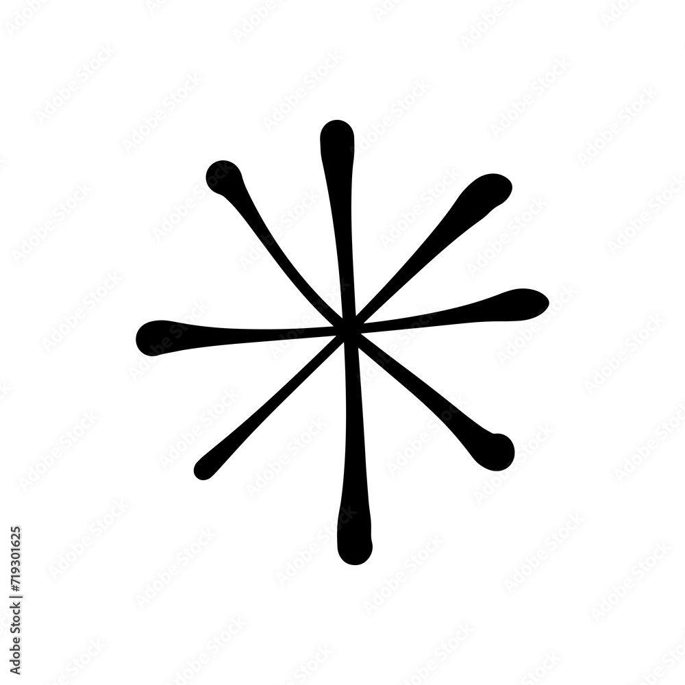 Brush minimal grunge snowflake or star sparkle isolated on white background vector art Brush minimal grunge snowflake or star sparkle isolated on white background vector art