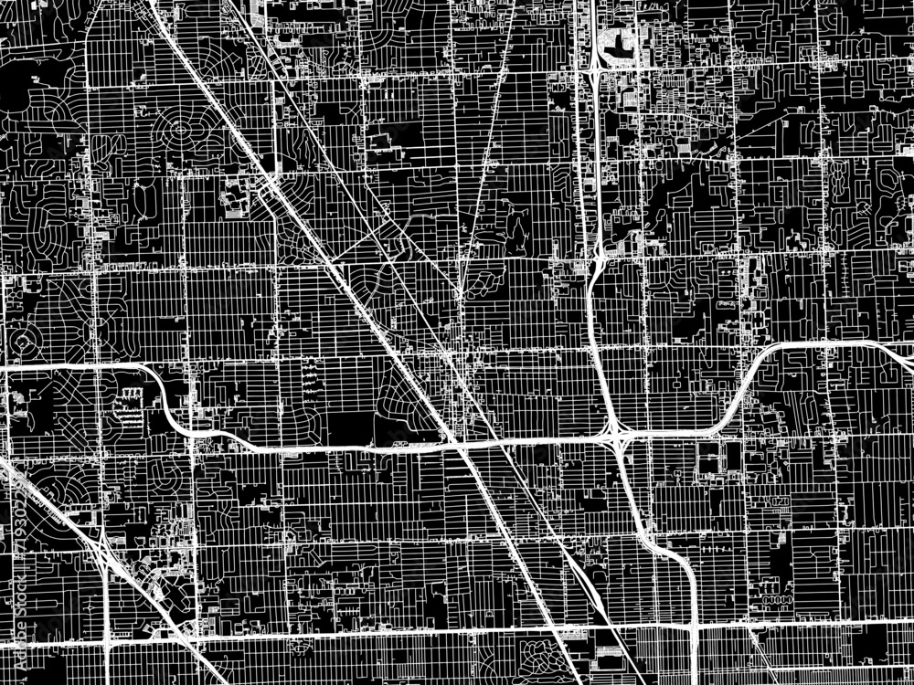 Vector road map of the city of Royal Oak Michigan in the United States