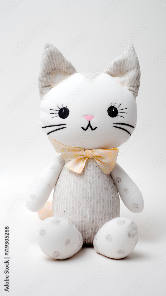 Stuffed cat. Plain background.
Stuffed cat. Plain background.