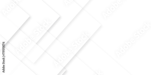 Abstract white and gray background design with layers of textured white transparent material in triangle and squares shapes. White color technology concept geometric line vector background.	
