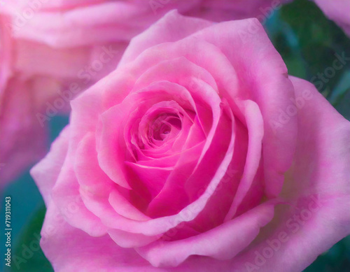 Closeup pink rose flower texture background for Valentine s Day. Pink rose texture background for romantic Valentine s Day celebration. Wedding invitation card. Macro pink rose