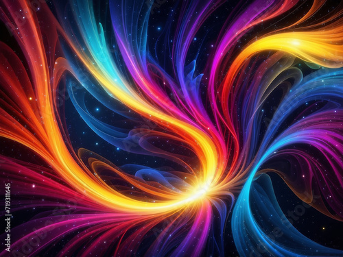 Vibrant Colors Multicolored Energy Flow Wallpaper Background Generative AI