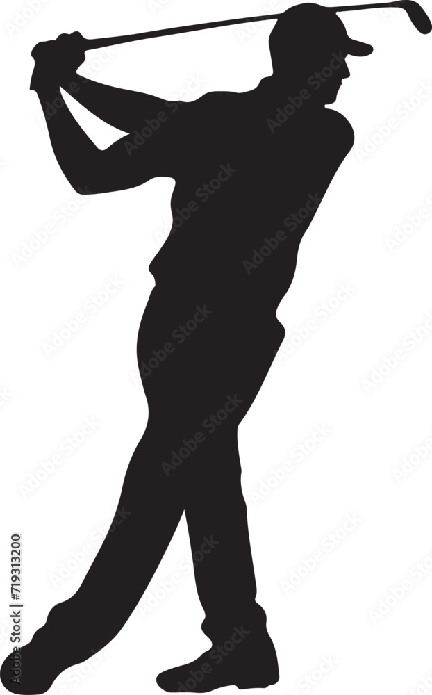 silhouette of a golf player vector illustration