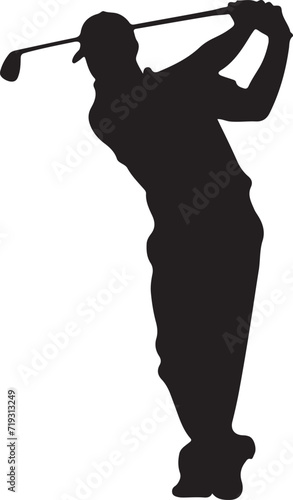 silhouette of a golf player vector illustration
