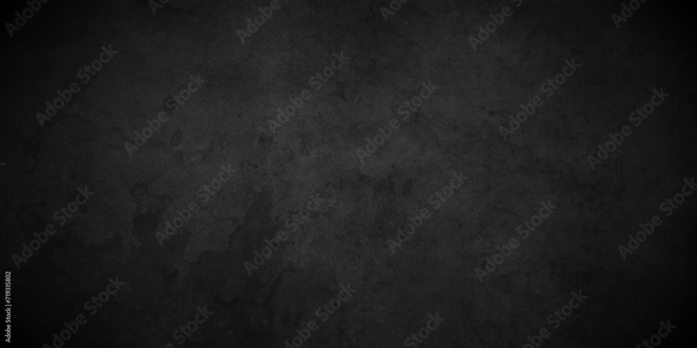 Abstract Dark black stone blank wall grunge marble stone charcoal backdrop background. black rough retro grunge counter tops. dark texture chalk board and cracked wall black board banner background.