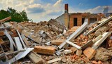 piles of rubble after house demolition