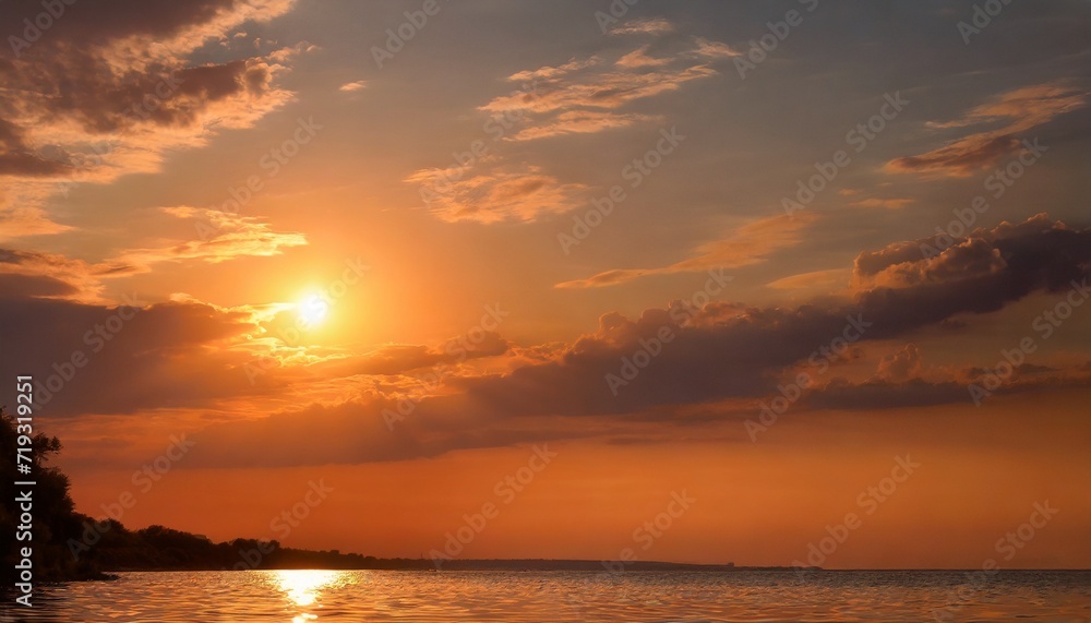 Obraz premium summer sky background on sunset