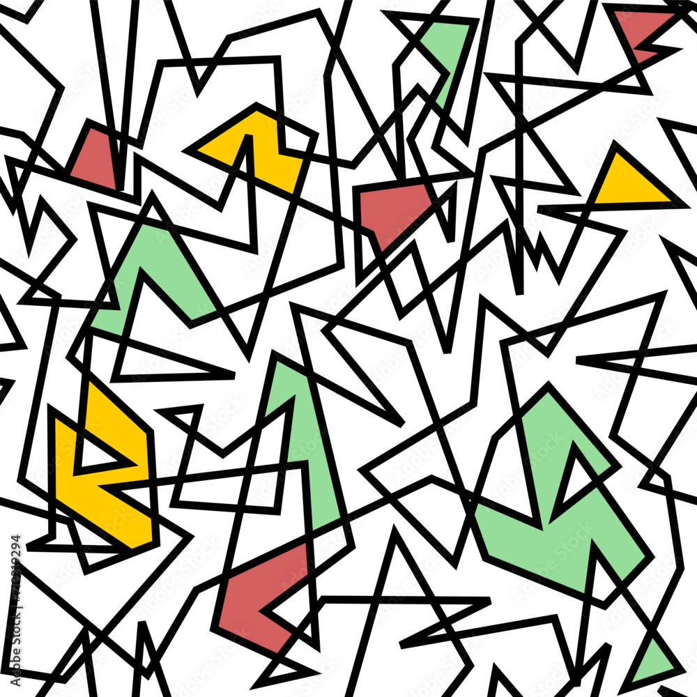 Fototapeta premium Seamless pattern modern art - Mondrian style texture