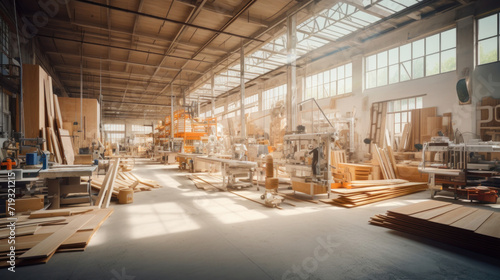 A large furniture and interior wood items building factory.
