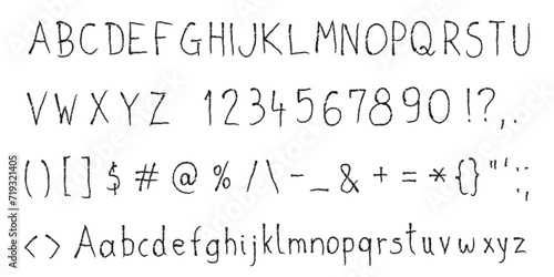 Handwritten font pencil sketch style