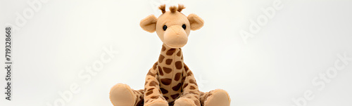 Stuffed giraffe. Smooth background.