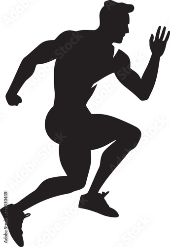 Epic Sports Art Black Athlete in MotionBold and Beautiful Black Athlete Vectorized