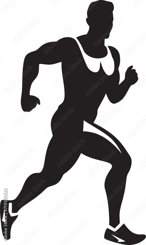 Graceful Black Athlete Vector IllustrationStrong Black Athlete Vector Pose
