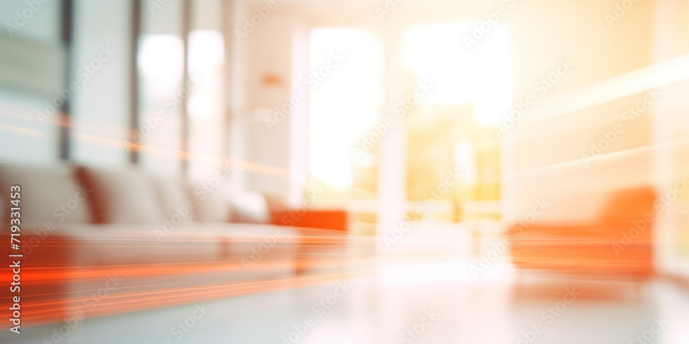 Abstract blurred image of a sunny living room with warm light and motion effect. Abstract blurred image of a sunny living room with warm light and motion effect.